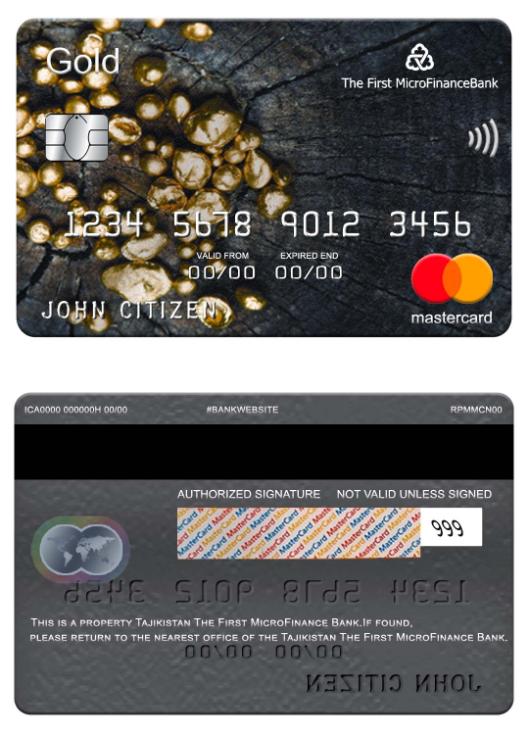 Tajikistan The First MicroFinance (FMFB) bank mastercard gold